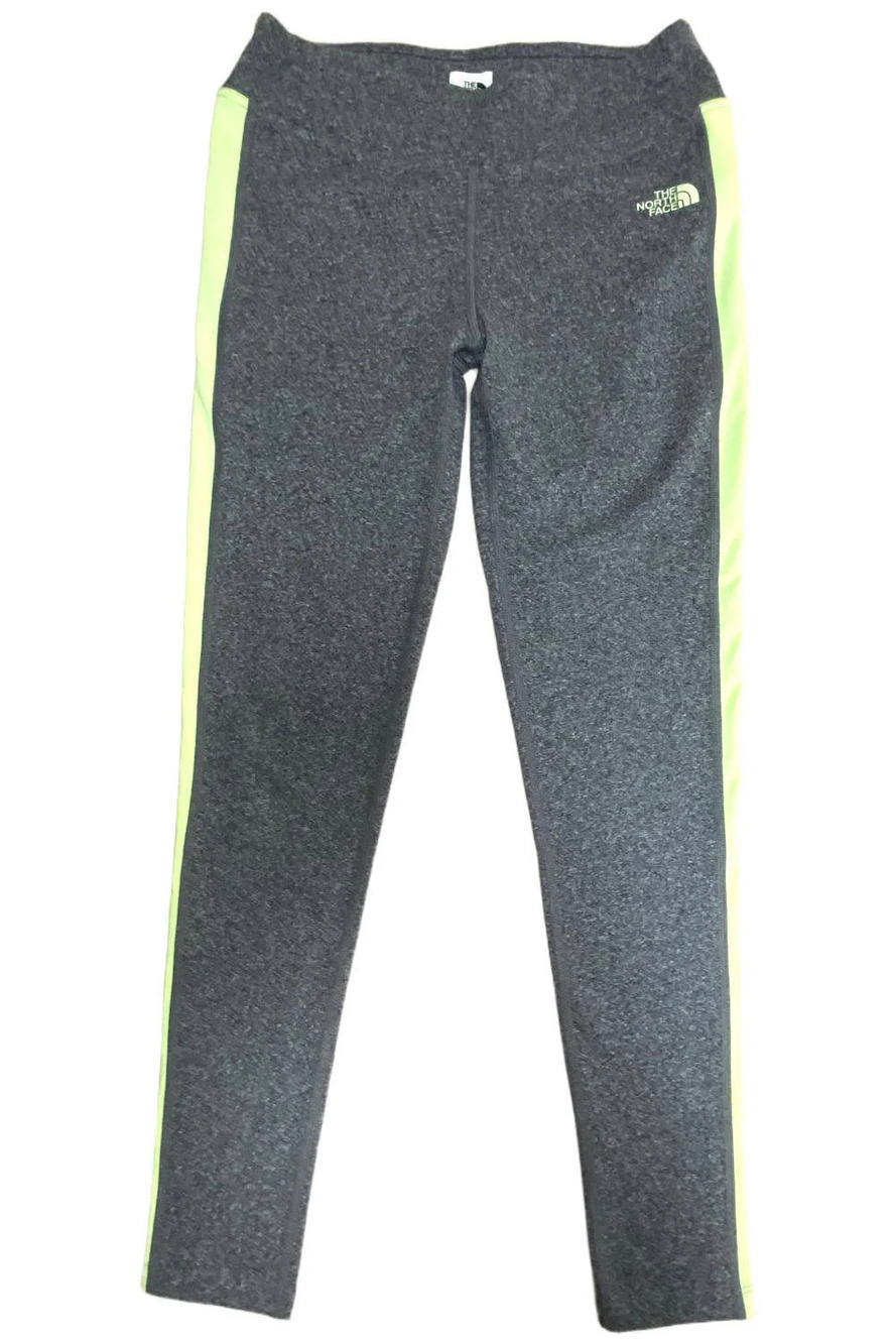 The North Face Women's Side Stripe Leggings Heather Gray/Lime - Regular